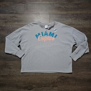 NFL Miami Dolphins Women's Large V-Neck Gray Sweatshirt New Without Tags